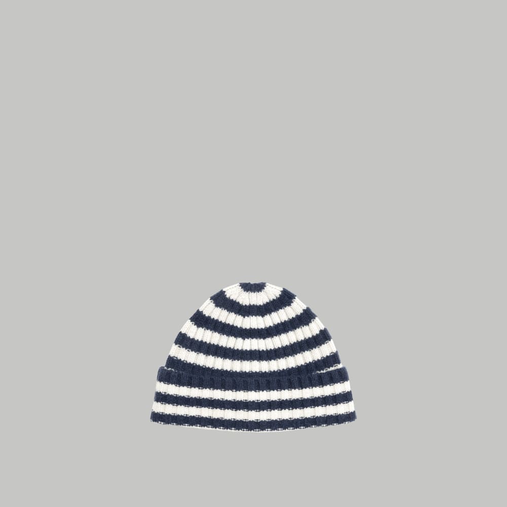 The Cashmere Beanie | Bright Navy / Bone
