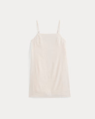Mini Shift Dress in Stretch Linen | Bone