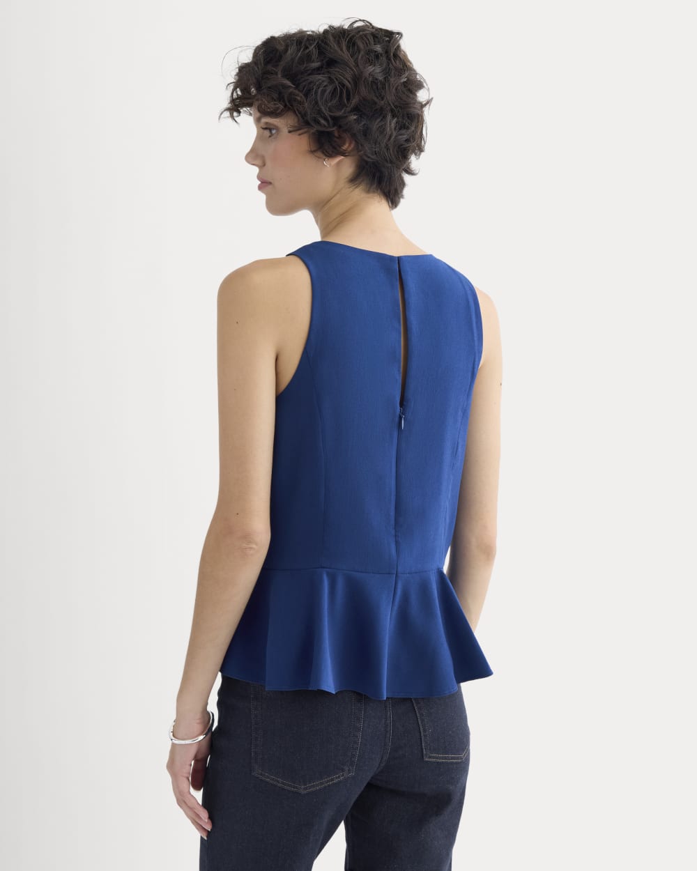 Sleeveless Peplum Top | Estate Blue