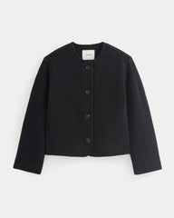 The Cocoon Coat in Wool | Black