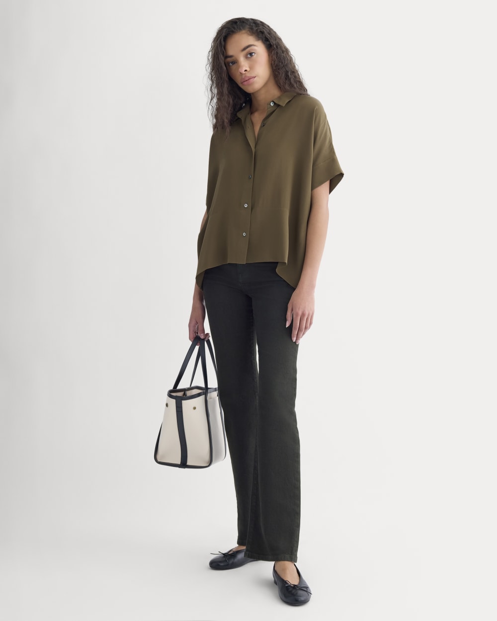 The Boxy Shirt in Washable Silk | Beech