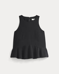 Sleeveless Peplum Top | Black