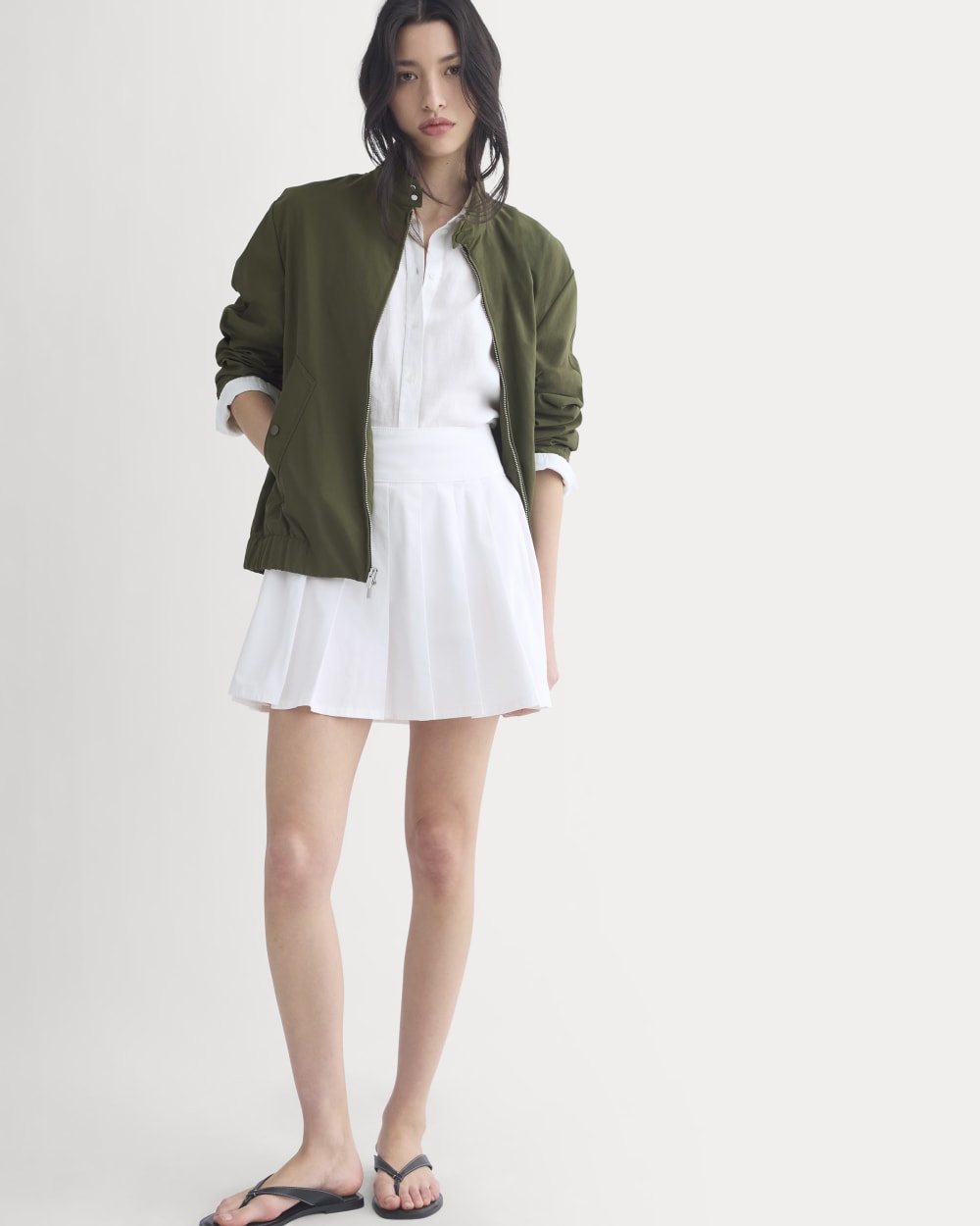 Utility Pleated Mini Skirt | White