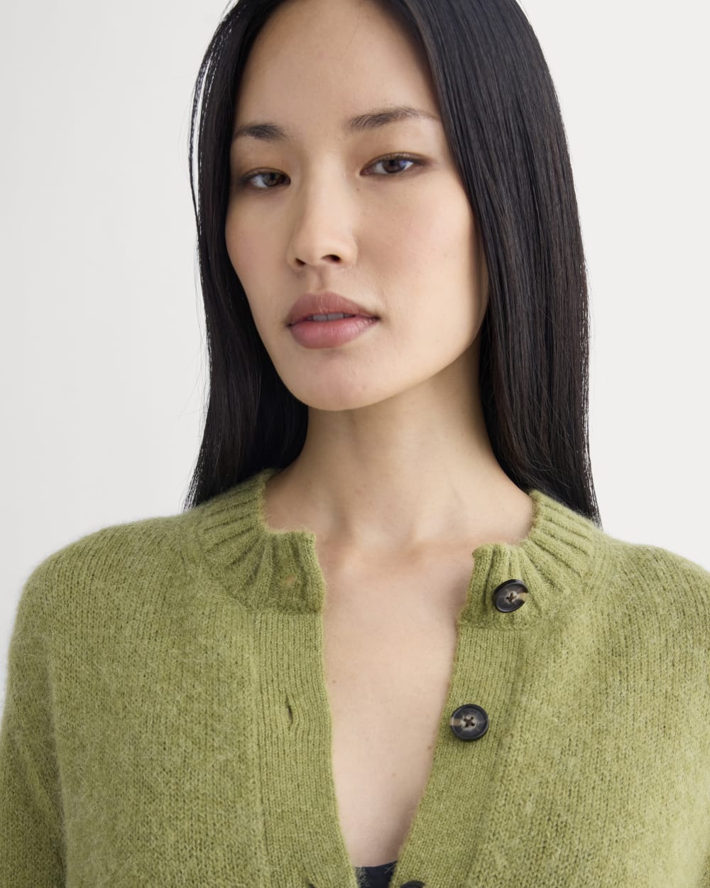 The Crew Cardigan in Alpaca | Moss