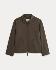 Tailored Zip Jacket | Heathered Fudge