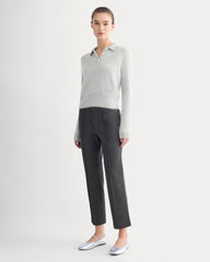 Slim Trouser in Ponte | Heathered Soot