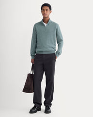 Cashmere Quarter Zip Sweater | Denim Blue