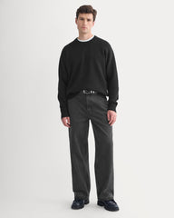 Luxe Merino Double-Knit Sweater |  Black