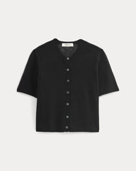 The Air Alpaca™ Short-Sleeve Cardigan | Black