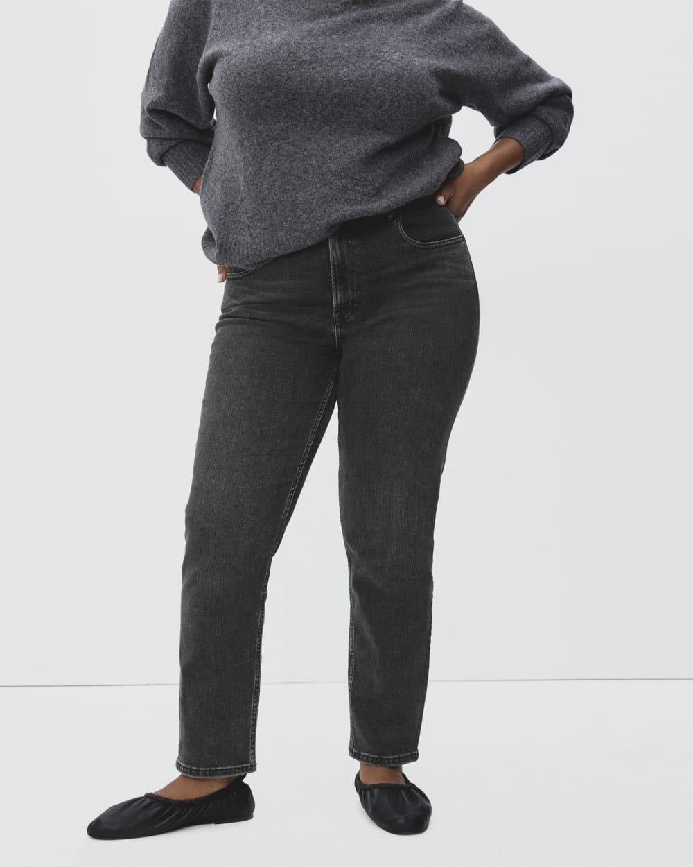 The Curvy Cheeky® Straight Jean | Washed Black | 26.5 Inseam