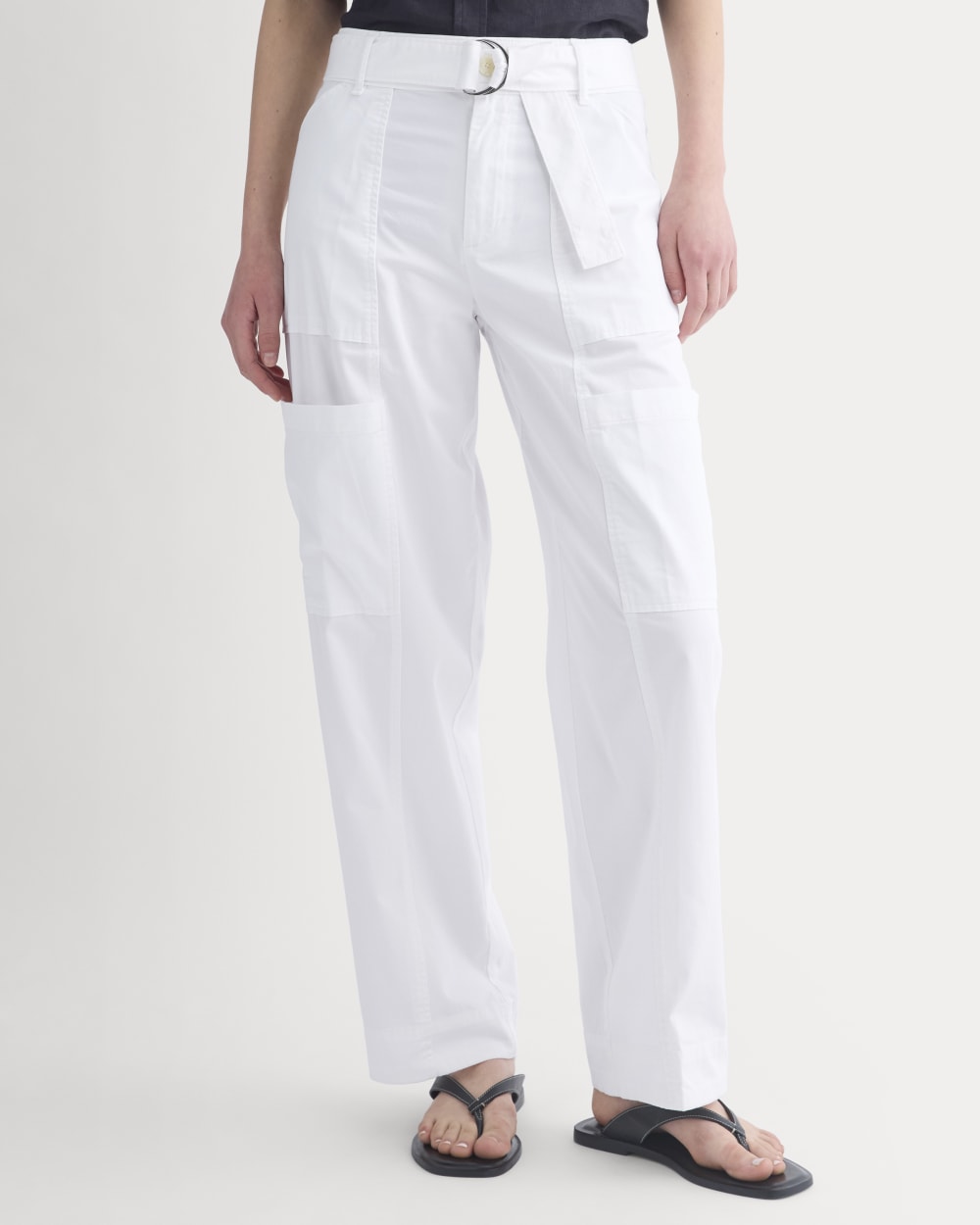 Utility Straight-Leg Cargo Pant | White