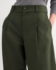 Wide-Leg Trouser in Buttersmooth | Dark Green | 32 Inseam
