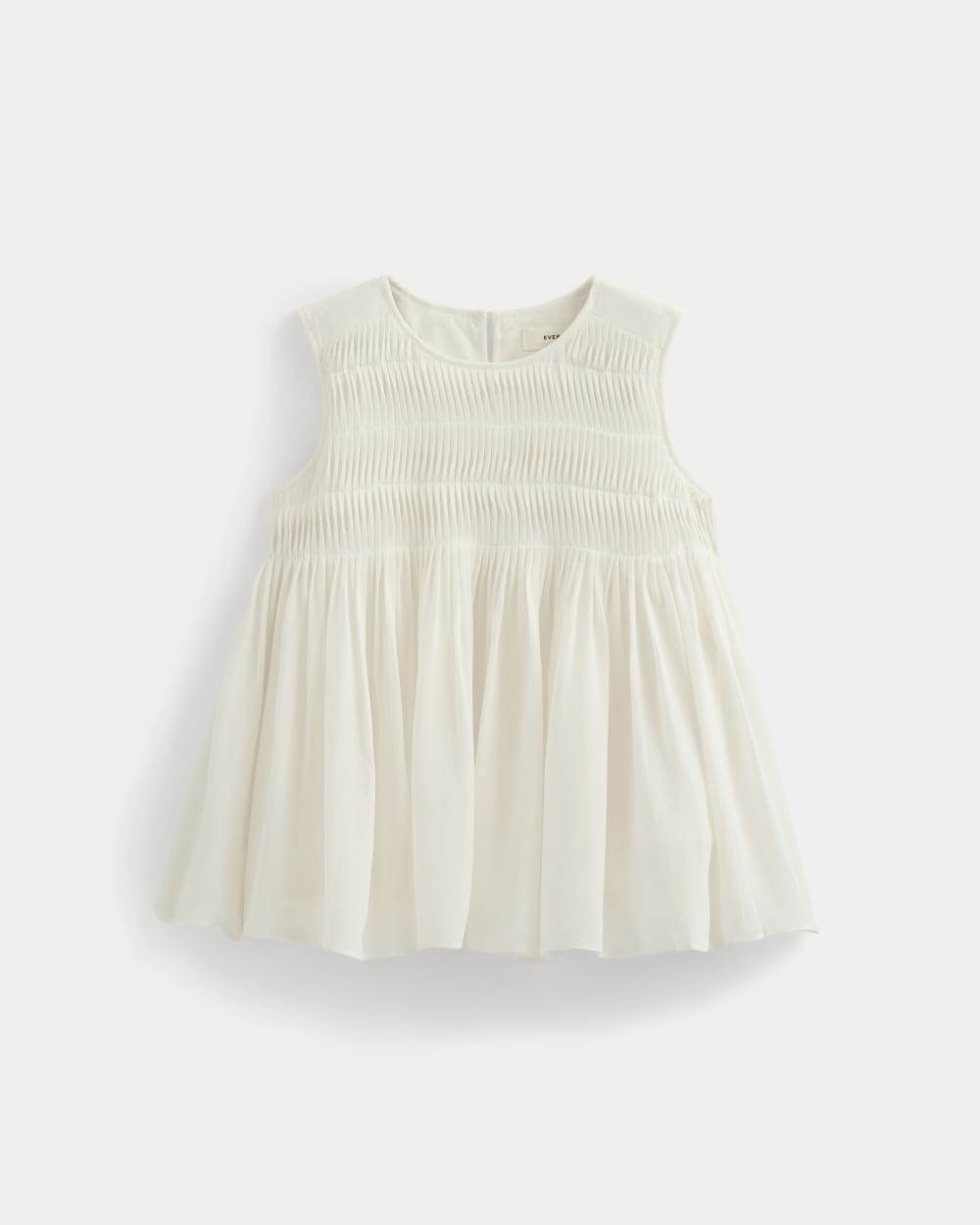 Twisted Pleat Tank in Silk Georgette | Bone
