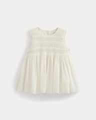 Twisted Pleat Tank in Silk Georgette | Bone