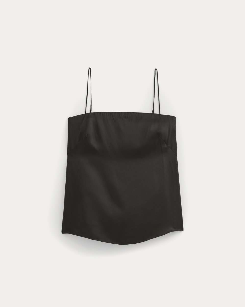 Thin Strap Cami in Silk Charmeuse | Black