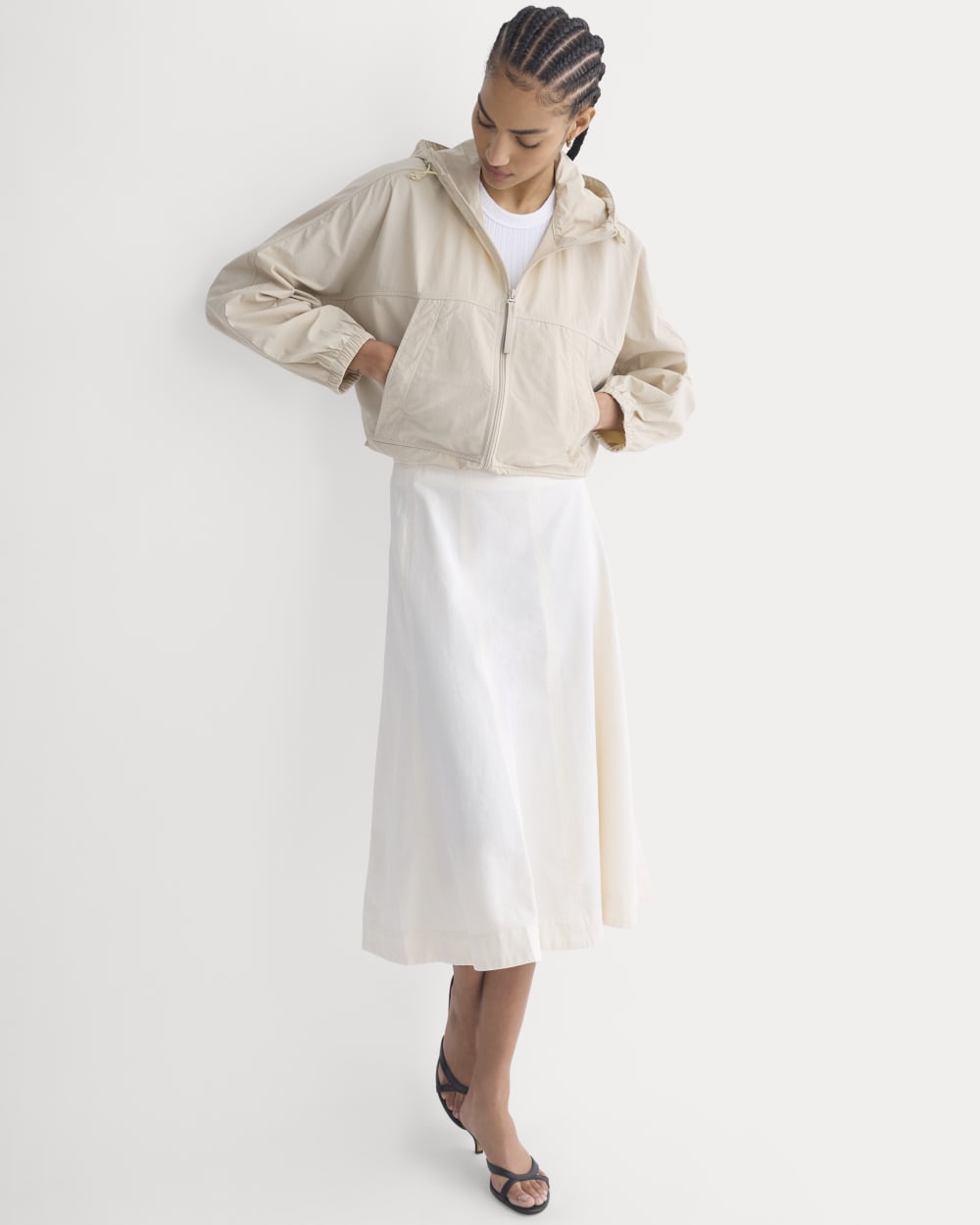 Seamed Midi Skirt | Bone