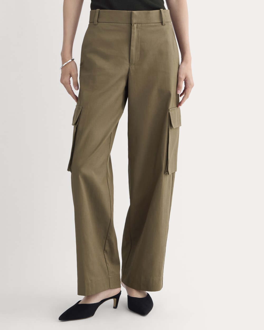 Wide-Leg Cargo Trouser in Buttersmooth | Deep Taupe