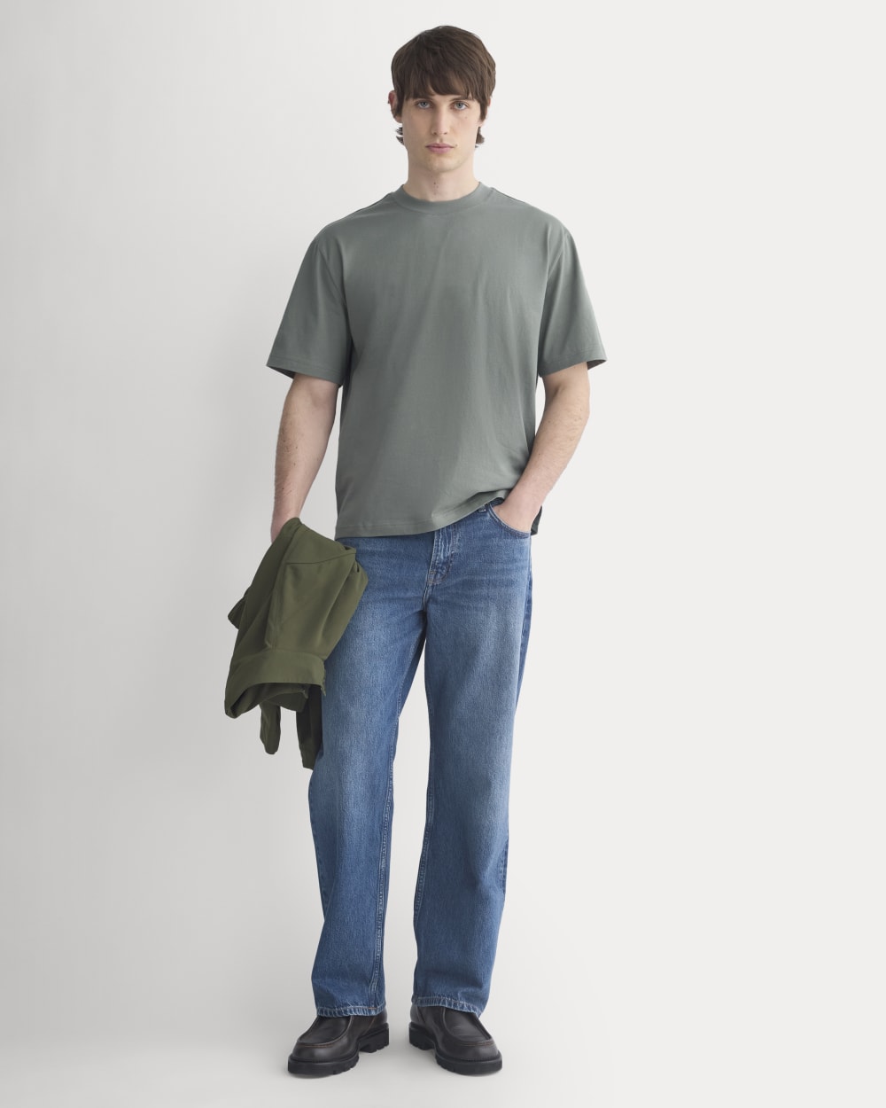 Archive Cotton Relaxed-Fit Crew | Agave Green