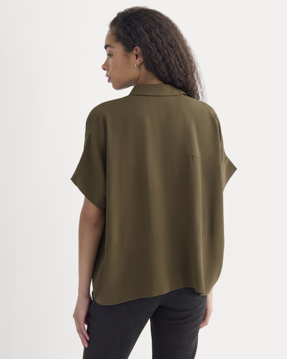 The Boxy Shirt in Washable Silk | Beech